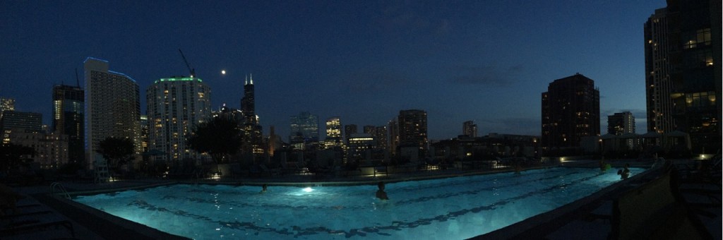 Panoramic view from apartment at night